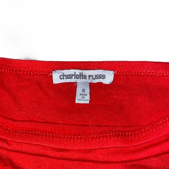Off-The-Shoulder Red Charlotte Russe Crop Top - Picture 2 of 2